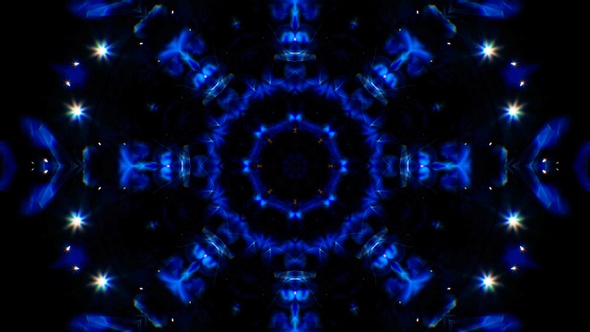 Symmetrical Glittering Blue Energy Loop 4K 04