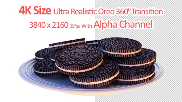 Oreo Biscuits Rotation 360 with Alpha Channel