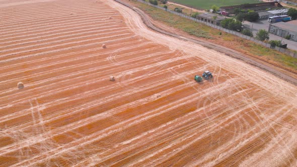  Impressive Flight Over a Working Combine Harvesting Tons of Ripe Barley