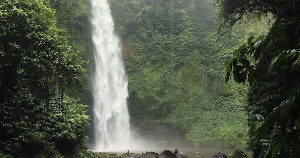 A Huge Powerful Waterfall in the Jungle