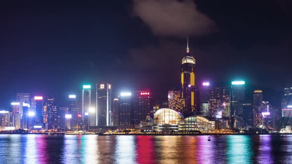 Hong Kong landmark at night 