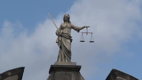 Time lapse from the lady of justice at the Dublin castle in Ireland