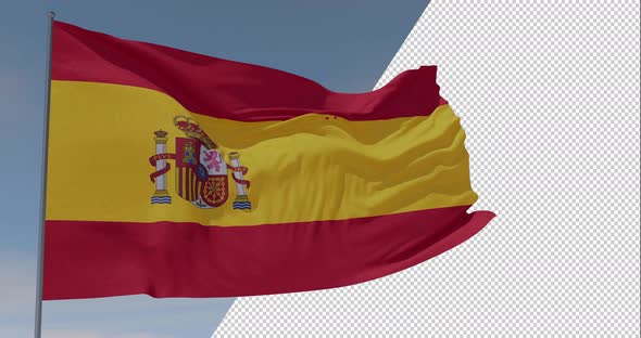 flag Spain patriotism national freedom, seamless loop, alpha channel