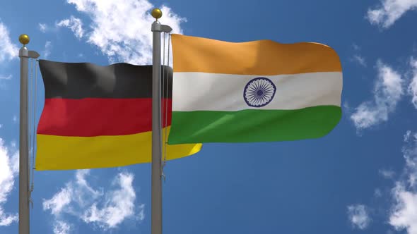 Germany Flag Vs India On Flagpole