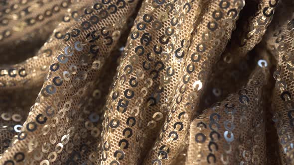 Slider Shot Golden Glitter On Sequin Fabric