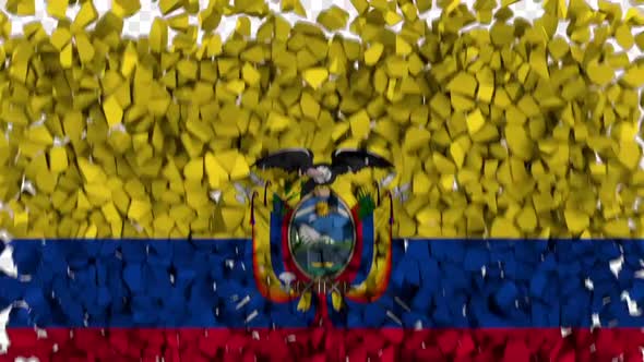 Ecuador Flag Breaking Rocks Transition