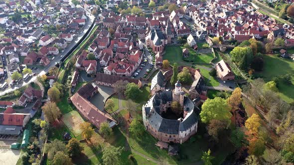 Buedingen with Buedingen castle, Wetterau, Hesse, Germany
