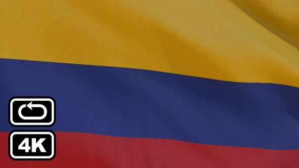 Colombia Flag 4K Seamless Loop alt