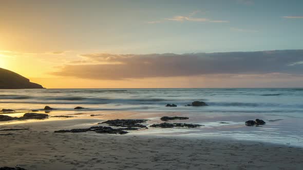 wales sunset tide beach coast landscape nature timelpase