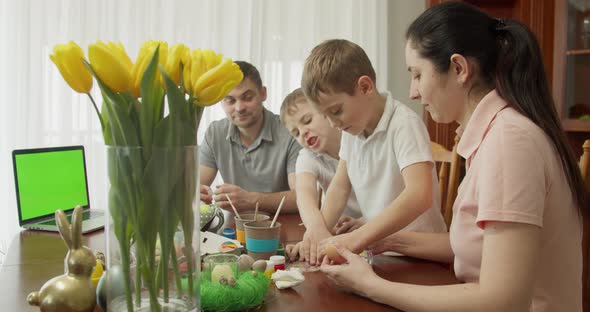 the Family Sticks Stickers on the Eggs