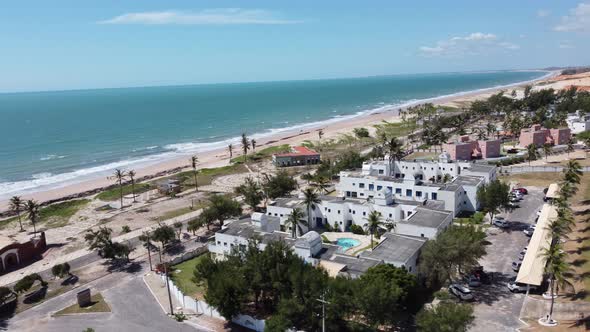 Tropical tourism landmark. Summer travel. Canoa Quebrada Beach at Brazil