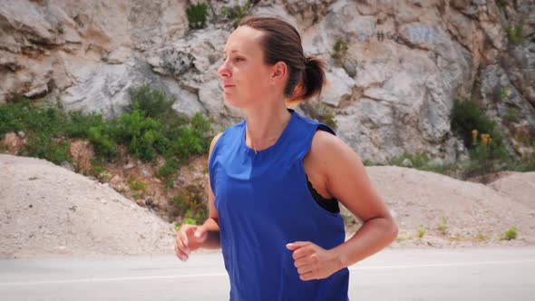 Young Woman Running Portrait