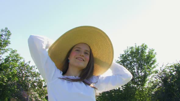 Portrait of female wearing hat