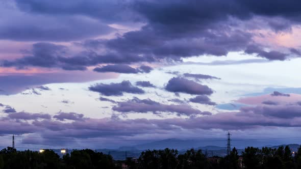 4K Timelapse Big Clouds at Sunset, Parma – Italy