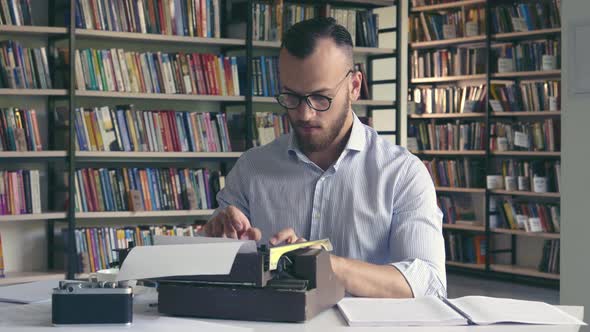 Young man typing 