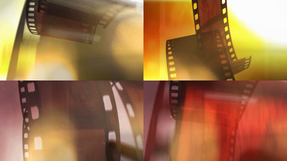 Old Film Strip Transitions Pack - 4 Clips Inlcuded, 4k, Alpha Channel