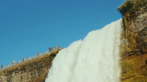 Tourists Admire Majestic Niagara Falls