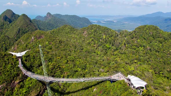 The Sky Bridge In Mountains Of Langkawi Malaysia