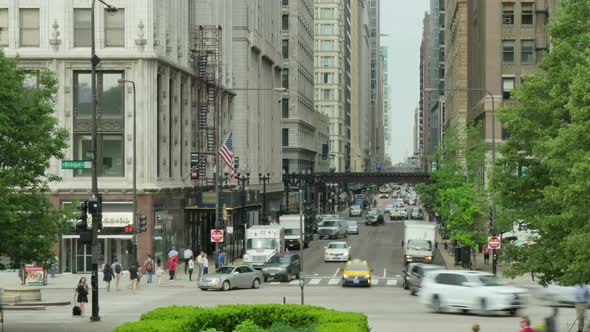 Traffic on the Streets of Downtown Chicago