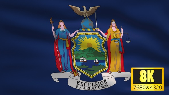 8K New York State Flag Background / Videohive