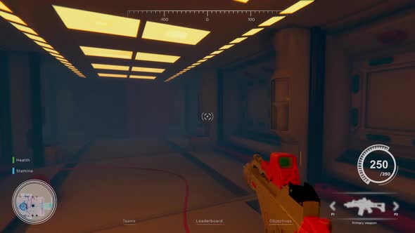 First Person Shooter Scene in Sci Fi Alien Space