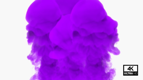 Large Scale Purple Smoke Billowing Over Steady Flow