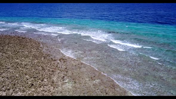 Aerial top down scenery of paradise sea view beach vacation by transparent sea with white sandy back