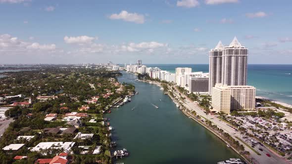Indian Creek Miami Beach Between Luxury Homes And Condominiums