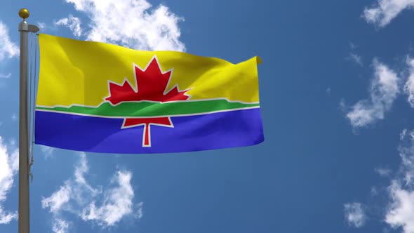 Thunder Bay City Flag Ontario (Canada) On Flagpole