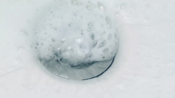 Foam Washes Down Sink