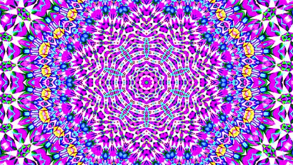 Bright abstract light set full color kaleidoscope purple background