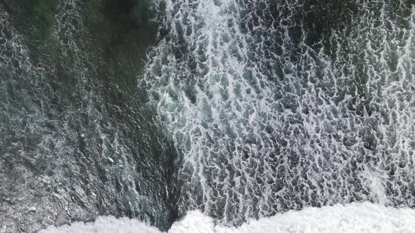 Aerial view of beautiful seamless never ending footage while blue sea waves