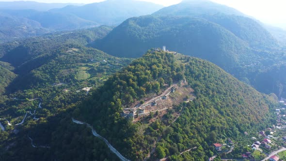 Aerial Of Anakopia Fortress And Iverskaya Mountain Abkhazia