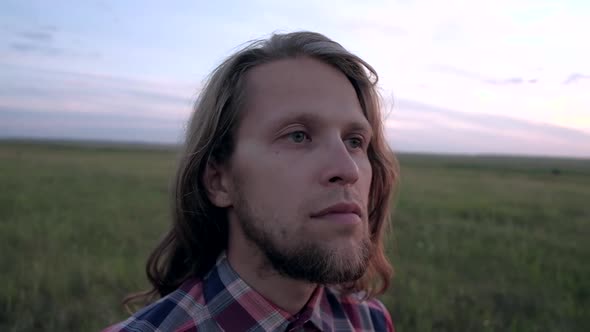 Portrait of Peaceful Happy Man