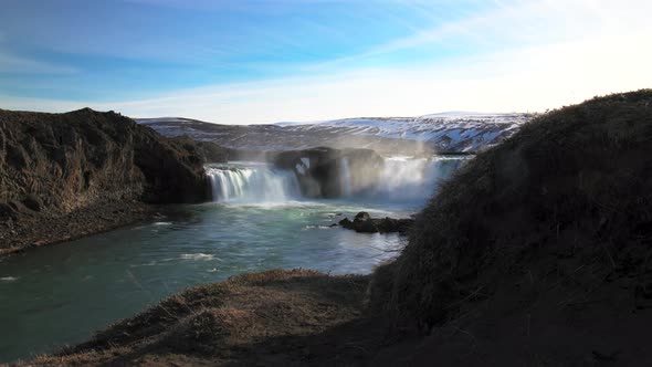 Time lapse slide from the Godafoss waterfall