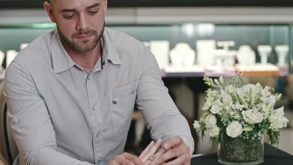 Engaged Couple in Luxury Jewelry Shop