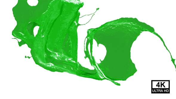 Collision Of Streaming Green Paint Splash alt
