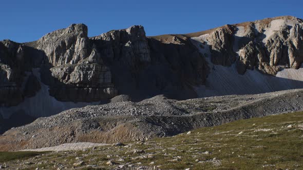 Mountain range with remnants of snow in the national reserve