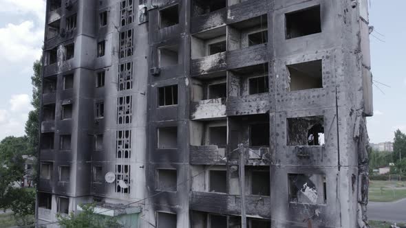 War in Ukraine Multistorey Destroyed Building