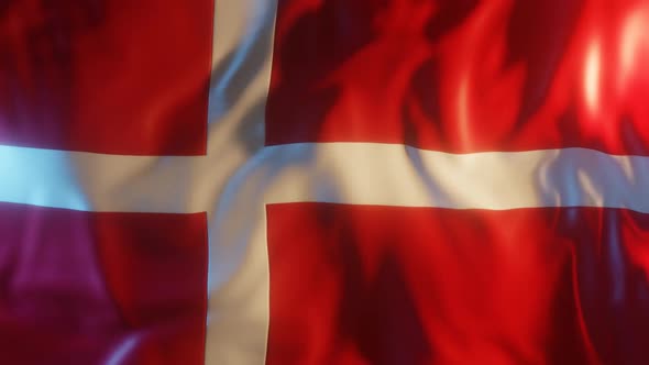 Denmark Flag with Edge Bump