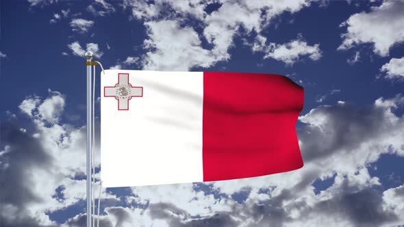 Malta Flag Waving 4k