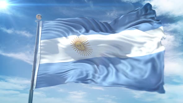 4K 3D Argentina Flag