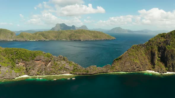 Seascape with Tropical Islands El Nido, Palawan, Philippines