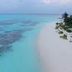 Drone Flyuing Along Maldive Paradise Tropical Island - VideoHive Item for Sale