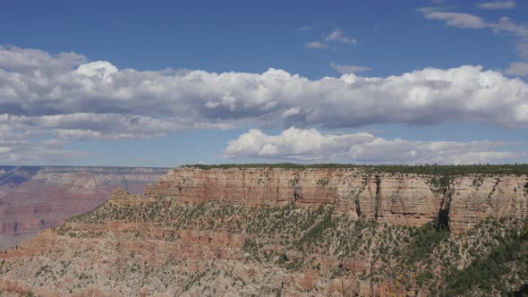 Grand Canyon Overlook with Timelapse Clouds Zoom In