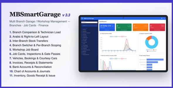 MBSmartGarage - Multi Branch Garage / Workshop Management System
