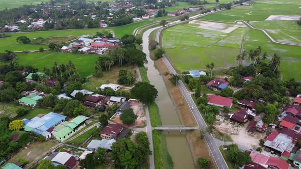 Aerial view Malays village