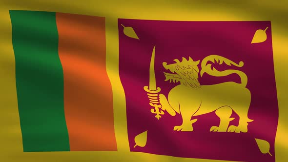 Sri Lanka Windy Flag Background 4K