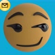 Digital animation of smirk face emoji over multiple message icons floating against blue background - VideoHive Item for Sale