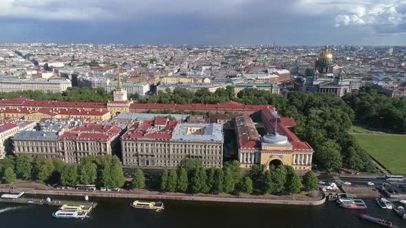 Flight Over the Neva River Near Admiralty Russia